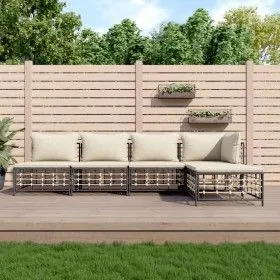 Gartenmöbel-Set 5-teilig, Kissen anthrazit, PE-Rattan von vidaXL, Outdoor-Sofas - Ref: Foro24-3186734, Preis: 370,62 €, Rabat...