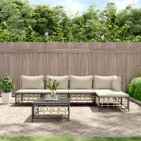 Garden furniture set 6 pieces anthracite cushions PE rattan by vidaXL, Outdoor sofas - Ref: Foro24-3186736, Price: 443,03 €, ...