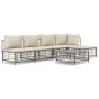 Juego de muebles de jardín 6 pzas cojines antracita ratán PE de vidaXL, Sofás de exterior - Ref: Foro24-3186736, Precio: 443,...