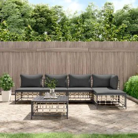 6-piece garden furniture set with anthracite cushions and PE rattan by vidaXL, Outdoor sofas - Ref: Foro24-3186737, Price: 43...