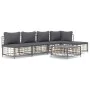 6-piece garden furniture set with anthracite cushions and PE rattan by vidaXL, Outdoor sofas - Ref: Foro24-3186737, Price: 43...