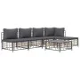 6-piece garden furniture set with anthracite cushions and PE rattan by vidaXL, Outdoor sofas - Ref: Foro24-3186737, Price: 43...