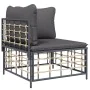 6-piece garden furniture set with anthracite cushions and PE rattan by vidaXL, Outdoor sofas - Ref: Foro24-3186737, Price: 43...