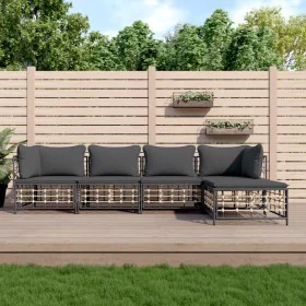 Garden furniture set 5 pieces cushions anthracite PE rattan by vidaXL, Outdoor sofas - Ref: Foro24-3186743, Price: 378,28 €, ...