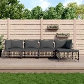 Gartenmöbel-Set 5-teilig, Kissen anthrazit, PE-Rattan von vidaXL, Outdoor-Sofas - Ref: Foro24-3186743, Preis: 378,28 €, Rabat...