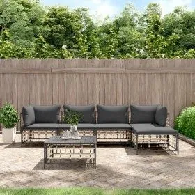 Garden furniture set 6 pieces anthracite cushions PE rattan by vidaXL, Outdoor sofas - Ref: Foro24-3186745, Price: 450,24 €, ...
