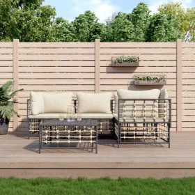 Garden furniture set 5 pieces cushions anthracite PE rattan by vidaXL, Outdoor sofas - Ref: Foro24-3186748, Price: 410,80 €, ...