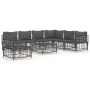Garden furniture set 8 pieces and anthracite PE rattan cushions by vidaXL, Outdoor sofas - Ref: Foro24-3186769, Price: 635,94...