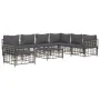 Gartenmöbel-Set 8-teilig und anthrazitfarbene PE-Rattan-Kissen von vidaXL, Outdoor-Sofas - Ref: Foro24-3186769, Preis: 635,94...
