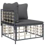 Gartenmöbel-Set 8-teilig und anthrazitfarbene PE-Rattan-Kissen von vidaXL, Outdoor-Sofas - Ref: Foro24-3186769, Preis: 635,94...