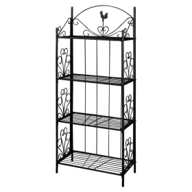 Estante De Planta Cuadrada Negro de vidaXL, Soportes para macetas - Ref: Foro24-40780, Precio: 88,87 €, Descuento: %