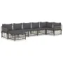 Garden furniture set 7 pieces with anthracite gray PE rattan cushions by vidaXL, Outdoor sofas - Ref: Foro24-3186775, Price: ...