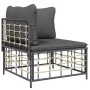 Garden furniture set 7 pieces with anthracite gray PE rattan cushions by vidaXL, Outdoor sofas - Ref: Foro24-3186775, Price: ...