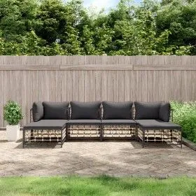 Garden furniture set 6 pieces anthracite cushions PE rattan by vidaXL, Outdoor sofas - Ref: Foro24-3186779, Price: 433,57 €, ...