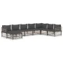 Garden furniture set 8 pieces and anthracite PE rattan cushions by vidaXL, Outdoor sofas - Ref: Foro24-3186791, Price: 611,62...