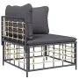 Garden furniture set 8 pieces and anthracite PE rattan cushions by vidaXL, Outdoor sofas - Ref: Foro24-3186791, Price: 611,62...