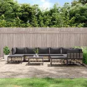 Garden furniture set 10 pieces and anthracite PE rattan cushions by vidaXL, Outdoor sofas - Ref: Foro24-3186809, Price: 792,0...