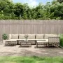 Juego de muebles de jardín 10 pzas y cojines ratán PE antracita de vidaXL, Sofás de exterior - Ref: Foro24-3186808, Precio: 8...