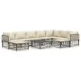 Juego de muebles de jardín 10 pzas y cojines ratán PE antracita de vidaXL, Sofás de exterior - Ref: Foro24-3186808, Precio: 8...