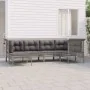 Set de muebles de jardín 6 pzas y cojines ratán sintético gris de vidaXL, Conjuntos de jardín - Ref: Foro24-3187548, Precio: ...
