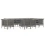 Set de muebles de jardín 13 pzas y cojines ratán sintético gris de vidaXL, Conjuntos de jardín - Ref: Foro24-3187588, Precio:...