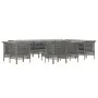 Set de muebles de jardín 13 pzas y cojines ratán sintético gris de vidaXL, Conjuntos de jardín - Ref: Foro24-3187588, Precio:...
