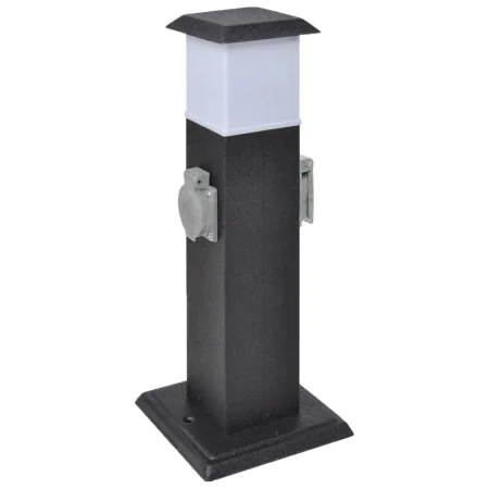 Column with sockets and black garden lamp by vidaXL, wall sockets - Ref: Foro24-41235, Price: 38,80 €, Discount: %