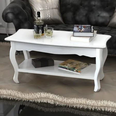 Mesa de centro de 2 niveles de MDF blanca de vidaXL, Mesas de centro - Ref: Foro24-60629, Precio: 138,28 €, Descuento: %