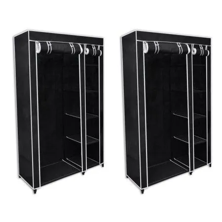 Armarios de tela 2 unidades negro de vidaXL, Armarios roperos - Ref: Foro24-60720, Precio: 79,85 €, Descuento: %