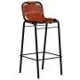 Set muebles bar 3 pzas madera reciclada cuero cabra auténtico de vidaXL, muebles para cocinas y comedores - Ref: Foro24-24628...