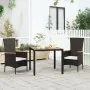 Mesa de jardín ratán PE negro y superficie madera maciza acacia de vidaXL, Mesas de jardín - Ref: Foro24-319548, Precio: 129,...