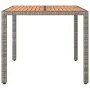 Mesa de jardín ratán PE gris y superficie madera maciza acacia de vidaXL, Mesas de jardín - Ref: Foro24-319549, Precio: 92,37...