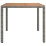 Mesa de jardín ratán PE gris y superficie madera maciza acacia de vidaXL, Mesas de jardín - Ref: Foro24-319549, Precio: 92,37...