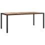 Gartentisch aus schwarzem PE-Rattan und massivem Akazienholz von vidaXL, Gartentische - Ref: Foro24-319554, Preis: 184,44 €, ...