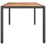 Gartentisch aus schwarzem PE-Rattan und massivem Akazienholz von vidaXL, Gartentische - Ref: Foro24-319554, Preis: 184,44 €, ...