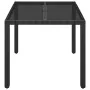 Mesa de jardín superficie de vidrio ratán PE negro 90x90x75 cm de vidaXL, Mesas de jardín - Ref: Foro24-319895, Precio: 111,6...