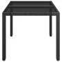 Mesa de jardín superficie de vidrio ratán PE negro 90x90x75 cm de vidaXL, Mesas de jardín - Ref: Foro24-319895, Precio: 111,6...