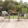 Mesa de jardín superficie de vidrio ratán PE gris 90x90x75 cm de vidaXL, Mesas de jardín - Ref: Foro24-319896, Precio: 105,98...