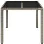 Mesa de jardín superficie de vidrio ratán PE gris 90x90x75 cm de vidaXL, Mesas de jardín - Ref: Foro24-319896, Precio: 105,98...