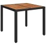 Mesa de jardín superficie de madera ratán PE negro 90x90x75 cm de vidaXL, Mesas de jardín - Ref: Foro24-319897, Precio: 155,4...