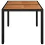Mesa de jardín superficie de madera ratán PE negro 90x90x75 cm de vidaXL, Mesas de jardín - Ref: Foro24-319897, Precio: 155,4...