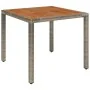 Garden table with gray PE rattan wood surface 90x90x75 cm by vidaXL, Garden tables - Ref: Foro24-319898, Price: 114,60 €, Dis...
