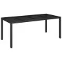 Gartentisch Glasoberfläche PE Rattan schwarz 190x90x75 cm von vidaXL, Gartentische - Ref: Foro24-319903, Preis: 225,69 €, Rab...