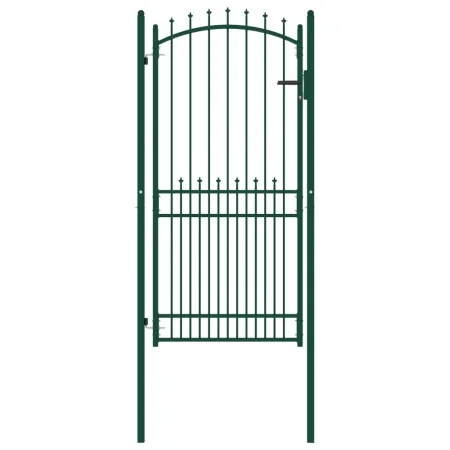 Puerta de valla con picos acero verde 100x200 cm de vidaXL, Puertas de jardín - Ref: Foro24-146397, Precio: 219,53 €, Descuen...