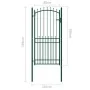 Puerta de valla con picos acero verde 100x200 cm de vidaXL, Puertas de jardín - Ref: Foro24-146397, Precio: 219,53 €, Descuen...