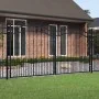 Black coated steel spear point fence gate 305x198cm by vidaXL, garden gates - Ref: Foro24-151097, Price: 443,61 €, Discount: %
