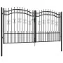 Black coated steel spear point fence gate 305x198cm by vidaXL, garden gates - Ref: Foro24-151097, Price: 443,61 €, Discount: %