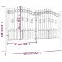 Black coated steel spear point fence gate 305x198cm by vidaXL, garden gates - Ref: Foro24-151097, Price: 443,61 €, Discount: %