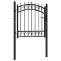 Fence gate with black steel spikes 100x100 cm by vidaXL, garden gates - Ref: Foro24-146378, Price: 139,09 €, Discount: %