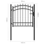 Fence gate with black steel spikes 100x100 cm by vidaXL, garden gates - Ref: Foro24-146378, Price: 139,09 €, Discount: %